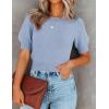 imageZESICA Womens Summer Crop Tops Casual Short Sleeve Crew Neck Ribbed Knit Loose Sweaters 2025 Trendy Shirts OutfitsLight Blue