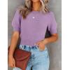 imageZESICA Womens Summer Crop Tops Casual Short Sleeve Crew Neck Ribbed Knit Loose Sweaters 2025 Trendy Shirts OutfitsPurple