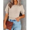 imageZESICA Womens Summer Crop Tops Casual Short Sleeve Crew Neck Ribbed Knit Loose Sweaters 2025 Trendy Shirts OutfitsSandy