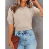 imageZESICA Womens Summer Crop Tops Casual Short Sleeve Crew Neck Ribbed Knit Loose Sweaters 2025 Trendy Shirts OutfitsSandy