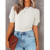 imageZESICA Womens Summer Crop Tops Casual Short Sleeve Crew Neck Ribbed Knit Loose Sweaters 2025 Trendy Shirts OutfitsWhite