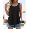 imageZESICA Womens Summer Eyelet Tank Tops Loose Trendy Scoop Neck Sleeveless Flowy Beach Vacation ShirtsBlack