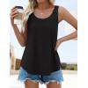 imageZESICA Womens Summer Eyelet Tank Tops Loose Trendy Scoop Neck Sleeveless Flowy Beach Vacation ShirtsBlack