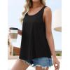 imageZESICA Womens Summer Eyelet Tank Tops Loose Trendy Scoop Neck Sleeveless Flowy Beach Vacation ShirtsBlack
