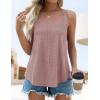 imageZESICA Womens Summer Eyelet Tank Tops Loose Trendy Scoop Neck Sleeveless Flowy Beach Vacation ShirtsDarkpink