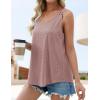 imageZESICA Womens Summer Eyelet Tank Tops Loose Trendy Scoop Neck Sleeveless Flowy Beach Vacation ShirtsDarkpink