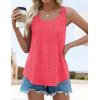 imageZESICA Womens Summer Eyelet Tank Tops Loose Trendy Scoop Neck Sleeveless Flowy Beach Vacation ShirtsPeach