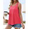 imageZESICA Womens Summer Eyelet Tank Tops Loose Trendy Scoop Neck Sleeveless Flowy Beach Vacation ShirtsPeach