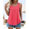 imageZESICA Womens Summer Eyelet Tank Tops Loose Trendy Scoop Neck Sleeveless Flowy Beach Vacation ShirtsPeach