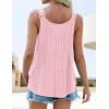imageZESICA Womens Summer Eyelet Tank Tops Loose Trendy Scoop Neck Sleeveless Flowy Beach Vacation ShirtsPink