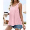 imageZESICA Womens Summer Eyelet Tank Tops Loose Trendy Scoop Neck Sleeveless Flowy Beach Vacation ShirtsPink