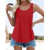 imageZESICA Womens Summer Eyelet Tank Tops Loose Trendy Scoop Neck Sleeveless Flowy Beach Vacation ShirtsRed