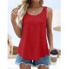 imageZESICA Womens Summer Eyelet Tank Tops Loose Trendy Scoop Neck Sleeveless Flowy Beach Vacation ShirtsRed