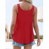 imageZESICA Womens Summer Eyelet Tank Tops Loose Trendy Scoop Neck Sleeveless Flowy Beach Vacation ShirtsRed
