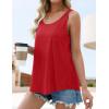 imageZESICA Womens Summer Eyelet Tank Tops Loose Trendy Scoop Neck Sleeveless Flowy Beach Vacation ShirtsRed