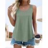 imageZESICA Womens Summer Eyelet Tank Tops Loose Trendy Scoop Neck Sleeveless Flowy Beach Vacation ShirtsSage