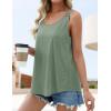 imageZESICA Womens Summer Eyelet Tank Tops Loose Trendy Scoop Neck Sleeveless Flowy Beach Vacation ShirtsSage
