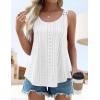 imageZESICA Womens Summer Eyelet Tank Tops Loose Trendy Scoop Neck Sleeveless Flowy Beach Vacation ShirtsWhite
