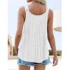 imageZESICA Womens Summer Eyelet Tank Tops Loose Trendy Scoop Neck Sleeveless Flowy Beach Vacation ShirtsWhite