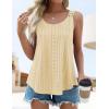 imageZESICA Womens Summer Eyelet Tank Tops Loose Trendy Scoop Neck Sleeveless Flowy Beach Vacation ShirtsYellow