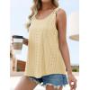 imageZESICA Womens Summer Eyelet Tank Tops Loose Trendy Scoop Neck Sleeveless Flowy Beach Vacation ShirtsYellow