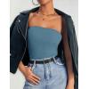 imageZESICA Womens Tube Top 2025 Summer Going Out Strapless Backless Ruched Trendy Tops Asymmetrical Bandeau Cute OutfitsDustyblue