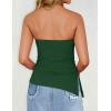 imageZESICA Womens Tube Top 2025 Summer Going Out Strapless Backless Ruched Trendy Tops Asymmetrical Bandeau Cute OutfitsForestgreen