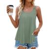 imageZESICA Womens Summer Eyelet Tank Tops Loose Trendy Scoop Neck Sleeveless Flowy Beach Vacation ShirtsSage