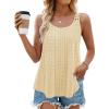 imageZESICA Womens Summer Eyelet Tank Tops Loose Trendy Scoop Neck Sleeveless Flowy Beach Vacation ShirtsYellow