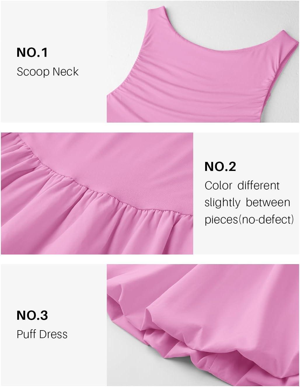 imageZESICA Womens 2025 Summer Boho Sleeveless Ruched Mini Dresses Scoop Neck Bubble A Line Short Tank SundressPink