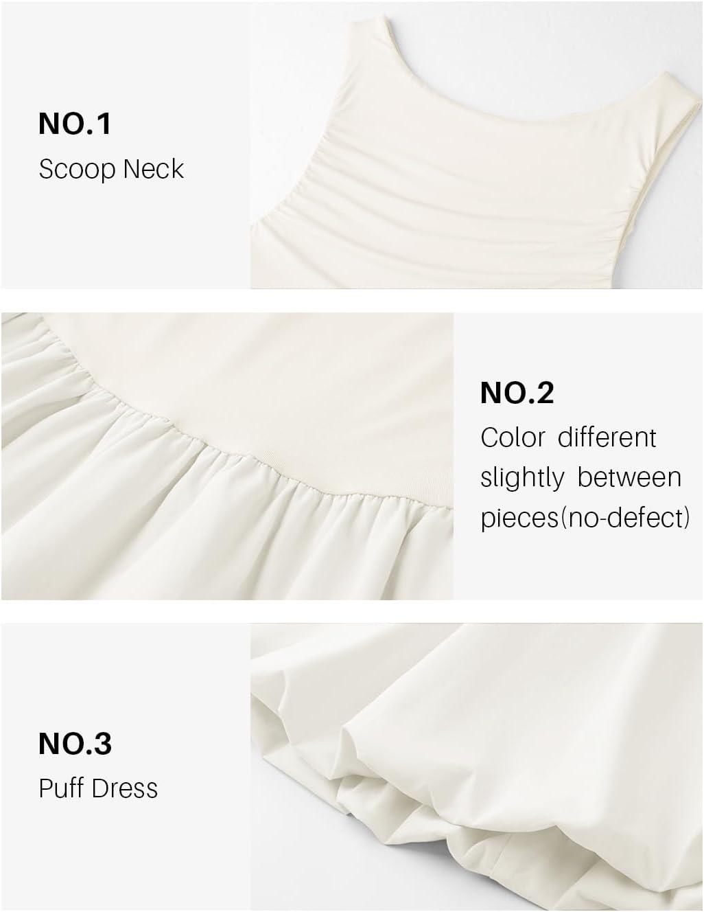 imageZESICA Womens 2025 Summer Boho Sleeveless Ruched Mini Dresses Scoop Neck Bubble A Line Short Tank SundressWhite