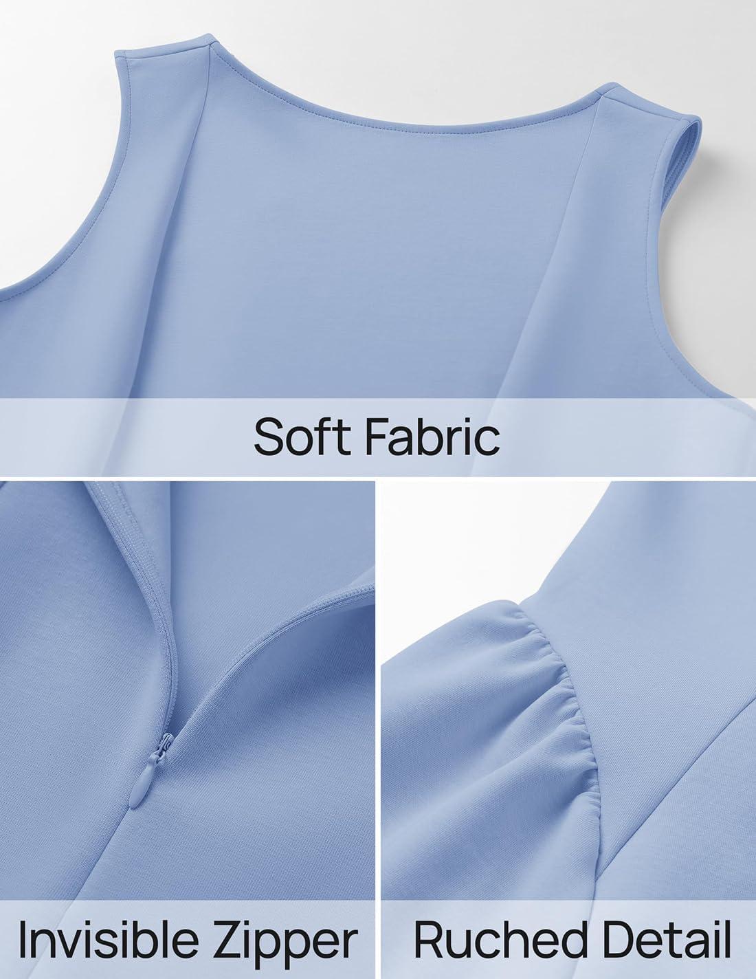 imageZESICA Womens 2025 Summer Sleeveless Cocktail Mini Dress Boat Neck Backless Swing A Line Wedding Club Party Short DressesLight Blue