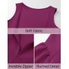 imageZESICA Womens 2025 Summer Sleeveless Cocktail Mini Dress Boat Neck Backless Swing A Line Wedding Club Party Short DressesEggplant