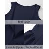 imageZESICA Womens 2025 Summer Sleeveless Cocktail Mini Dress Boat Neck Backless Swing A Line Wedding Club Party Short DressesNavy