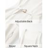 imageZESICA Womens 2025 Summer Sleeveless Tank Mini Dresses Square Neck A Line Flare Party Short DressIvory