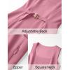 imageZESICA Womens 2025 Summer Sleeveless Tank Mini Dresses Square Neck A Line Flare Party Short DressPink