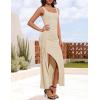 imageZESICA Womens Sleeveless Formal Maxi Dresses 2025 Summer Square Neck High Split Cocktail Party Bodycon Long DressApricot
