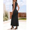 imageZESICA Womens Sleeveless Formal Maxi Dresses 2025 Summer Square Neck High Split Cocktail Party Bodycon Long DressBlack