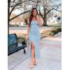 imageZESICA Womens Sleeveless Formal Maxi Dresses 2025 Summer Square Neck High Split Cocktail Party Bodycon Long DressBlue