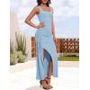 imageZESICA Womens Sleeveless Formal Maxi Dresses 2025 Summer Square Neck High Split Cocktail Party Bodycon Long DressBlue