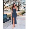 imageZESICA Womens Sleeveless Formal Maxi Dresses 2025 Summer Square Neck High Split Cocktail Party Bodycon Long DressNavy