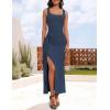 imageZESICA Womens Sleeveless Formal Maxi Dresses 2025 Summer Square Neck High Split Cocktail Party Bodycon Long DressNavy