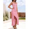 imageZESICA Womens Sleeveless Formal Maxi Dresses 2025 Summer Square Neck High Split Cocktail Party Bodycon Long DressPink