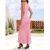 imageZESICA Womens Sleeveless Formal Maxi Dresses 2025 Summer Square Neck High Split Cocktail Party Bodycon Long DressPink