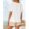 imageZESICA Womens 2025 Summer 2 Piece Lounge Set Short Sleeve Graphic Print Tops and Shorts Outfits with PocketsApricot
