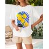 imageZESICA Womens 2025 Summer 2 Piece Lounge Set Short Sleeve Graphic Print Tops and Shorts Outfits with PocketsApricot