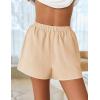 imageZESICA Womens 2025 Summer 2 Piece Lounge Set Short Sleeve Graphic Print Tops and Shorts Outfits with PocketsApricot