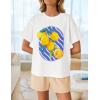 imageZESICA Womens 2025 Summer 2 Piece Lounge Set Short Sleeve Graphic Print Tops and Shorts Outfits with PocketsApricot