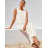 imageZESICA Womens Summer Two Piece Outfits Crop Tank Tops and Wide Leg Pants Striped Lounge Beach Travel SetsApricot