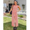 imageZESICA Womens Summer Two Piece Outfits Crop Tank Tops and Wide Leg Pants Striped Lounge Beach Travel SetsRust